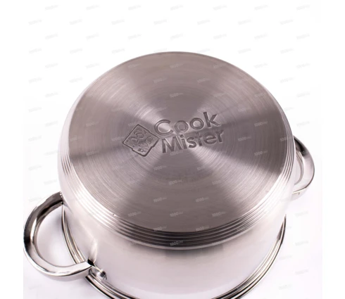 Кастрюля из нержавеющей стали Cook Mister KV2250 4,8 л, 22 см, индукция, стеклянная крышка