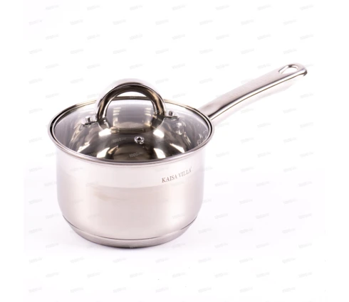 Кастрюля из нержавеющей стали KV2251, 1,9 л, 16 см, индукция, стеклянная крышка