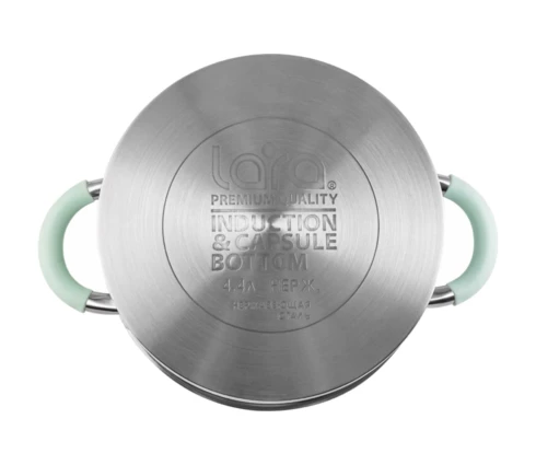 Кастрюля lara MINT LR02-541, 2,4 л, 18*10 см, нержавеющая сталь, индукция