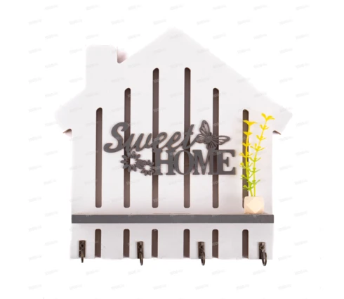 Ключница с полкой Sweet HOME, 4 крючка, 23*22 см