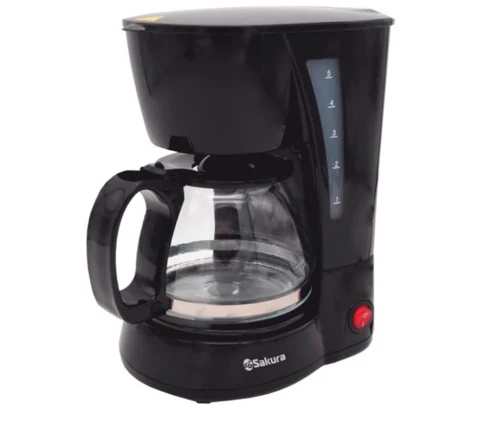 Кофеварка капельная Sakura SА-6107ВК, черная, 600 мл, 550-650 Вт
