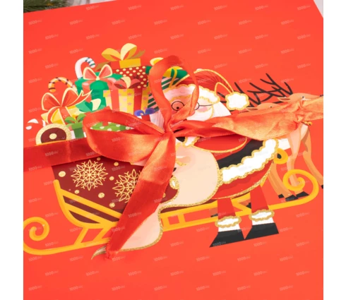 Коробка подарочная новогодняя Фабрика Чудес, 30*30*30 см, с бантом, складная