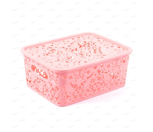 Корзина для хранения универсальная с крышкой, 26*20*10 см, пластик