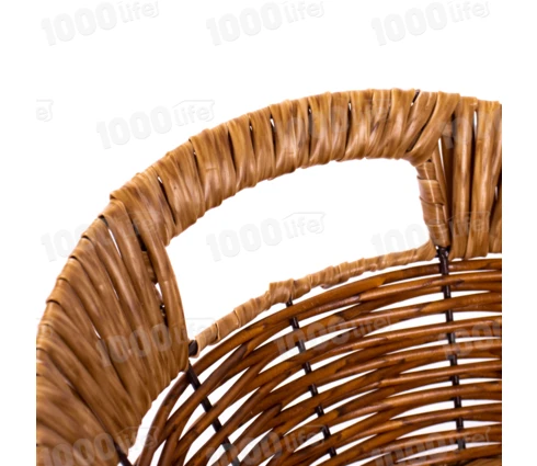 Корзина плетеная, пластик, светлое дерево, 30*20*7 см