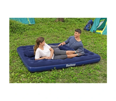Матрас надувной BestWay Queen 67374N, 203*152*22 см, двухместный, ручной насос, 2 подушки