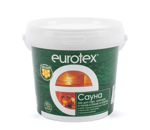 Лак защитный для дерева EUROTEX Сауна, 0,9 кг