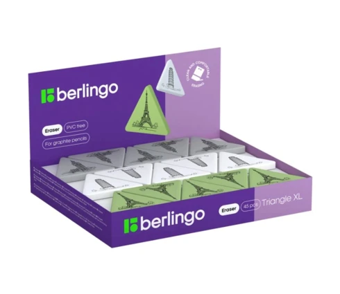 Ластик Berlingo Triangle XL, треугольный, термопластичная резина, 55*55*9 мм