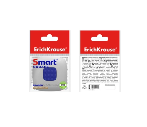 Ластик ErichKrause Smart Квадрат с держателем, 46*46*7 мм
