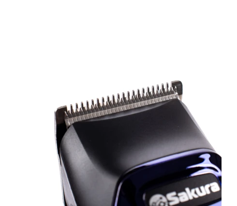 Машинка для стрижки Sakura SA-5119BL, черно-синяя, 4 насадки