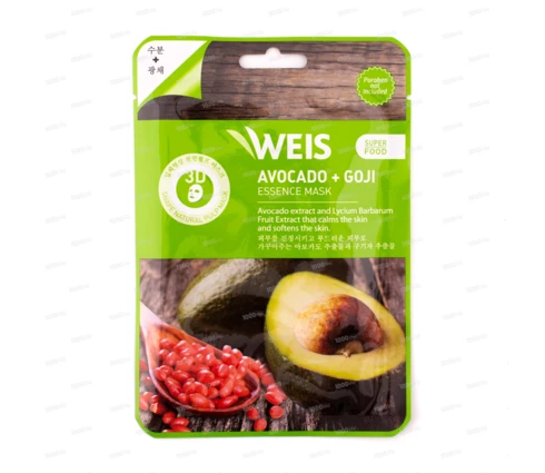 Маска для лица WEIS Super Food с авокадо и ягодами годжи, 23 г