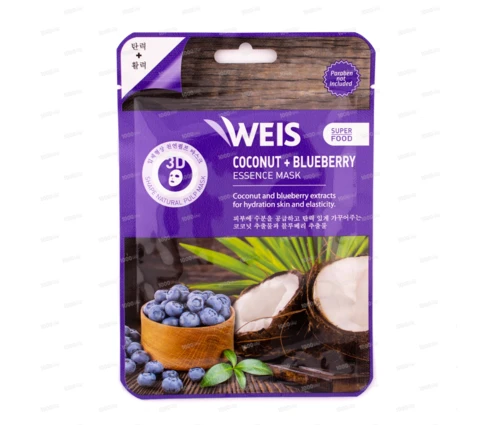 Маска для лица WEIS Super Food с экстрактами кокоса и голубики, 23 г
