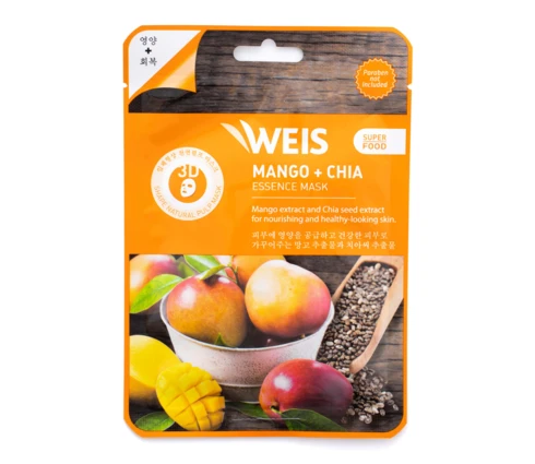 Маска для лица WEIS Super Food с манго и семенами чиа, 23 г