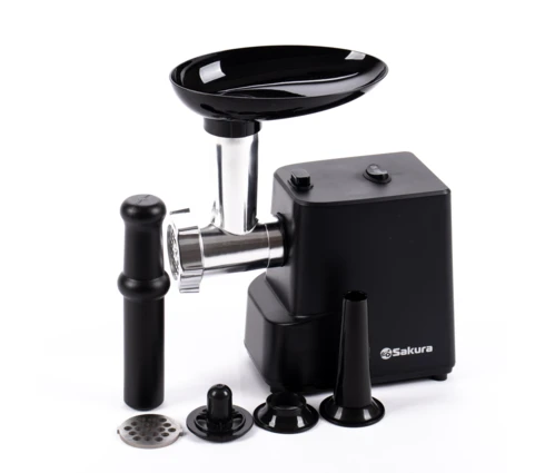 Мясорубка электрическая Sakura SA-6429BK, функция реверс, 1500 Вт