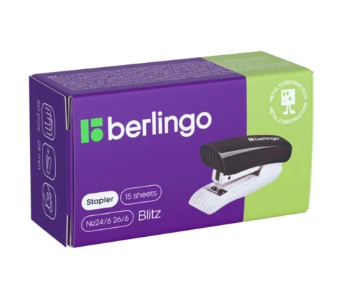 Мини-степлер Berlingo Blitz №24/6, 26/6, пластиковый корпус