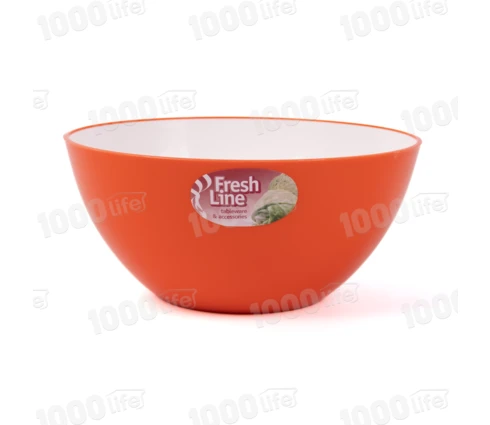 Миска Fresh Line М701, 1,5 л, пластик, бело-оранжевая