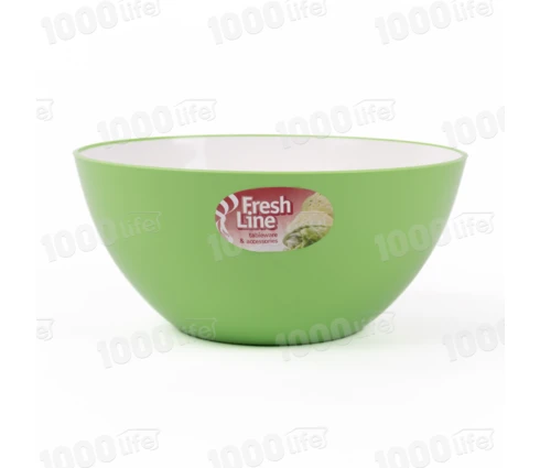 Миска Fresh Line М701, 1,5 л, пластик, бело-зелёная
