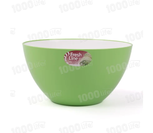 Миска Fresh Line М701, 3 л, пластик, бело-зелёная