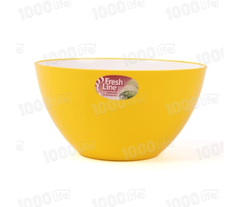 Миска Fresh Line М701, 3 л, пластик, бело-жёлтая