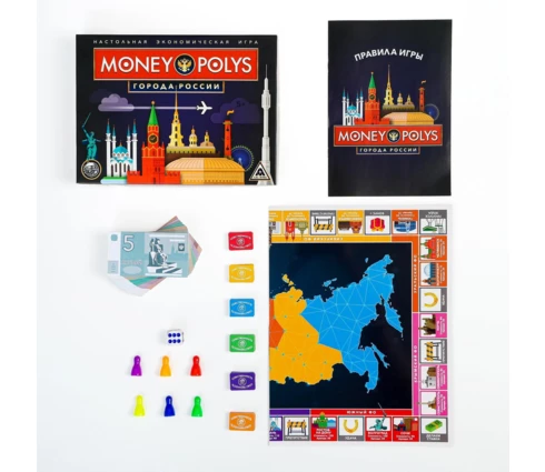 Игра экономическая ЛАС ИГРАС MONEY POLYS Города России 5+