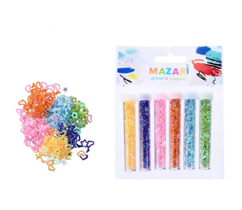 Набор конфетти декоративных MAZARI, 6 цветов, 2,5 г