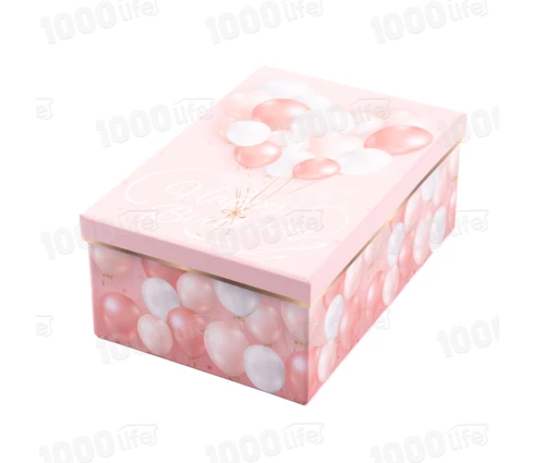 Подарочная коробка Happy Birthday, малая, розовая