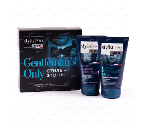 Набор подарочный Stylist Pro Men Gentleman`s Only, крем для бритья + увлажняющий бальзам после бритья
