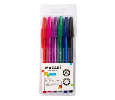 Набор ручек шариковых MAZARI STYLUS, 6 шт
