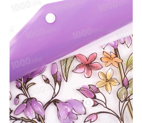 Папка на кнопке Flowers А4