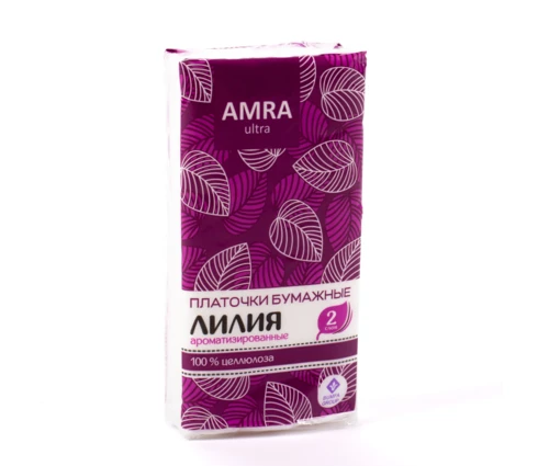 Платочки бумажные AMRA роза, лилия, в ассортименте, 10 шт