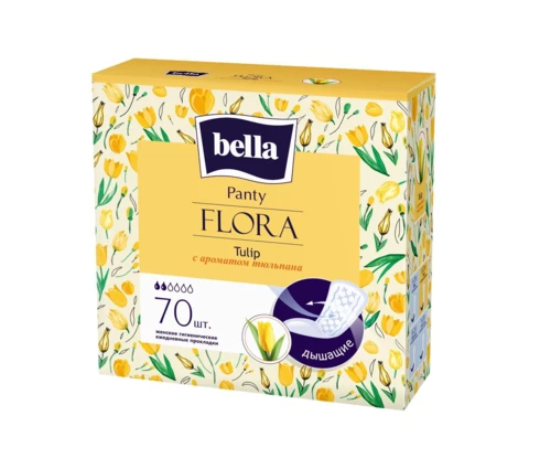 Прокладки ежедневные bella FLORA Tulip с ароматом тюльпана, 70 шт
