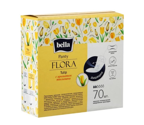 Прокладки ежедневные bella FLORA Tulip с ароматом тюльпана, 70 шт