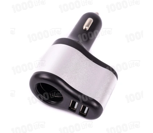 Разветвитель прикуривателя одинарный LD-011, 2*USB, 3,1 А, 12-24 В