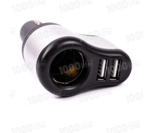 Разветвитель прикуривателя одинарный LD-011, 2*USB, 3,1 А, 12-24 В