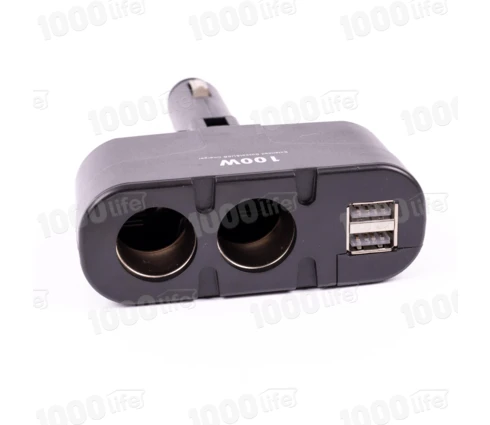 Разветвитель прикуривателя двойной 1652, 2*USB, 2,1 А, 12-24 В