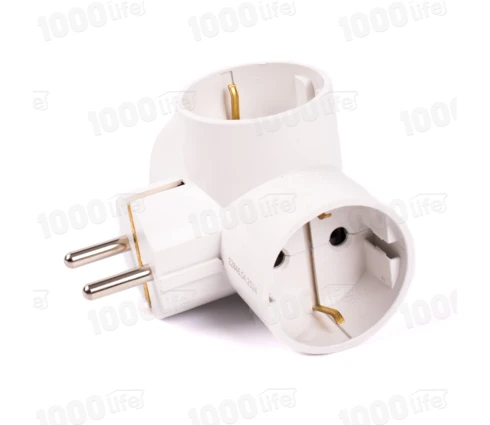 Разветвитель сетевой ФОТОН АМ 16-3ТЕ, заземление, 3 розетки, 16 А, белый