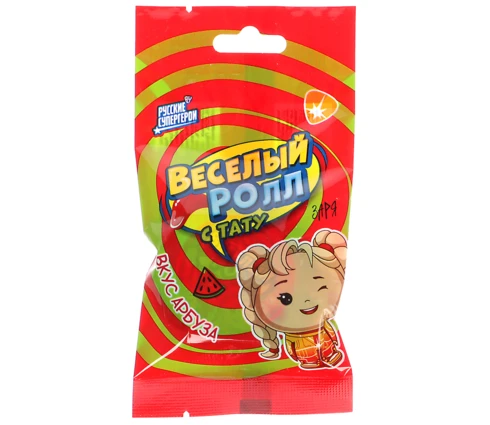 Резинка жевательная BY Русские Супергерои в рулоне с тату, 12 г