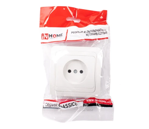 Розетка IN HOME CLASSICO, 16А, IР20, 230 В, скрытая установка, белая
