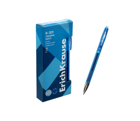 Ручка гелевая ErichKrause Original Gel M, синяя, толщина письма 0,5 мм