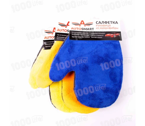 Салфетка-варежка AUTOSMART, микрофибра, 25*20 см