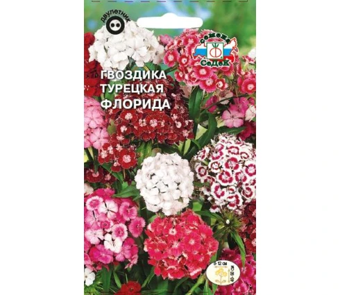 Семена Гвоздика Флорида, СеДек, турецкая, смесь цветов, 0,5 гр, Евро