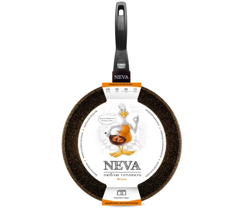 Сковорода НЕВА металл посуда NEVA Granite Brown NGB024, 24 см, съемная ручка