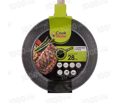 Сковорода с антипригарным покрытием Cook Mister Granite Grey 28 см, индукция