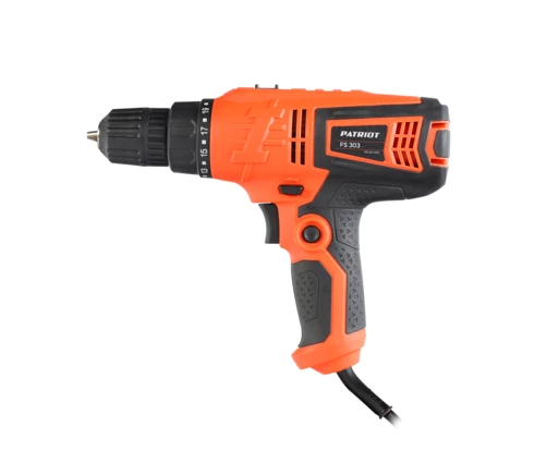 Шуруповерт сетевой PATRIOT FS 303, 220 В, 330 Вт, 25 Нм, 2 скорости, коробка