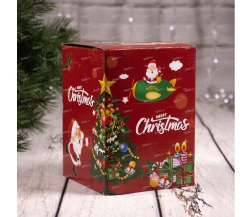 Сувенир новогодний Шар со снегом, 10*15 см, с подсветкой и музыкой