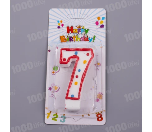 Свеча-цифра, 6,5 см, 7