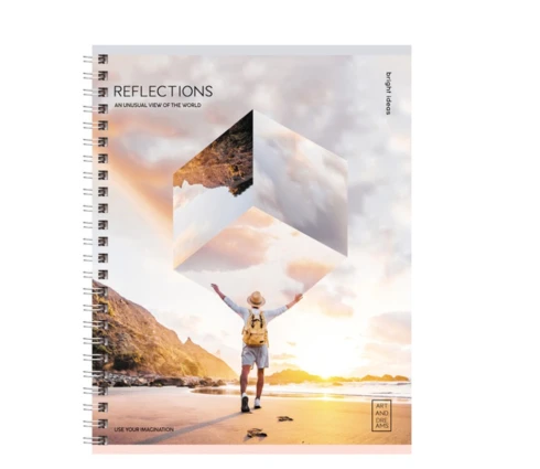 Тетрадь 48 л BG Reflection, на гребне, клетка