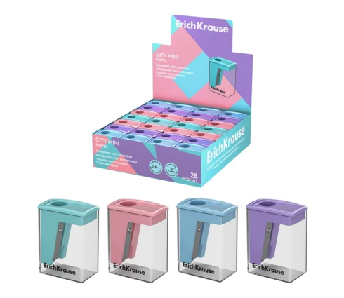 Точилка ErichKrause Pastel, с контейнером