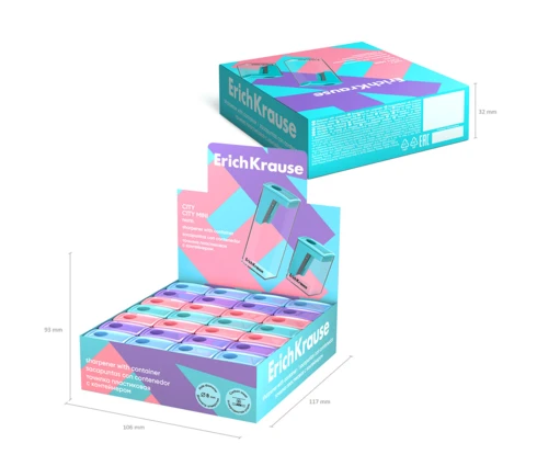 Точилка ErichKrause Pastel, с контейнером
