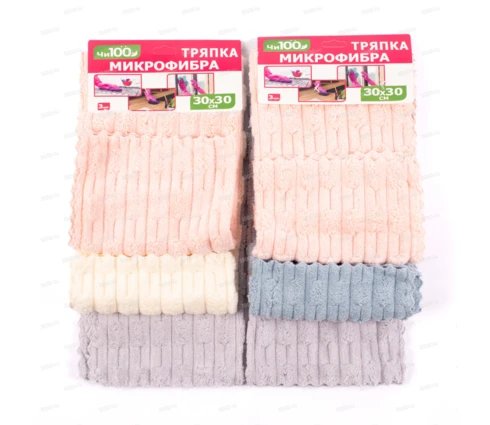 Тряпка ЧИ100, универсальная, 30*30 см, микрофибра, 3 шт
