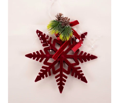 Украшение елочное Бархат Снежинка, 15*15 см